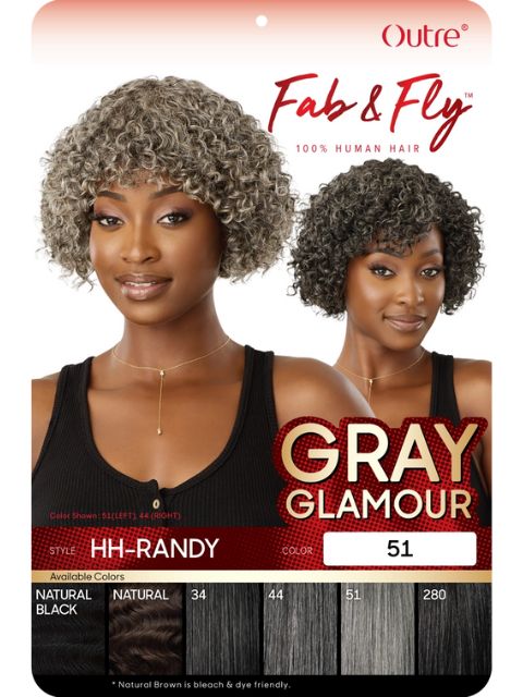 Outre Fab & Fly Gray Glamour 100% Human Hair Wig - HH-RANDY