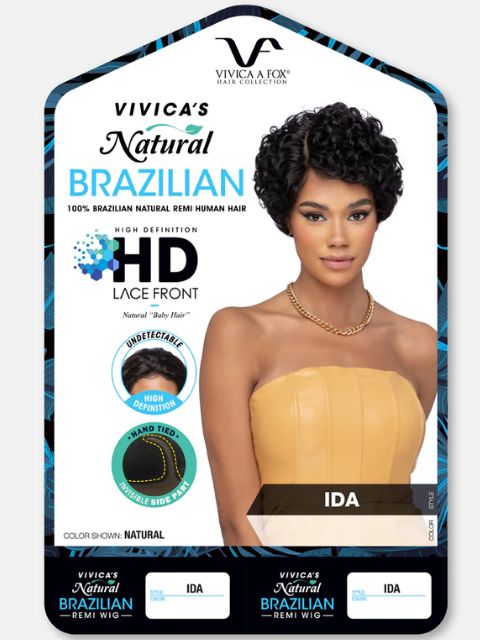 Vivica A Fox 100% Natural Brazilian  Remi Human Hair  Lace Front Wig- IDA
