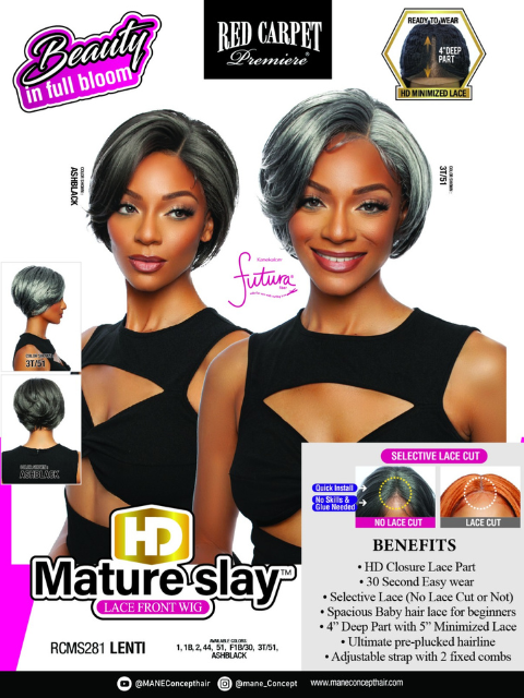 Mane Concept Red Carpet HD MatureSlay Lace Front Wig - RCMS281 LENTI
