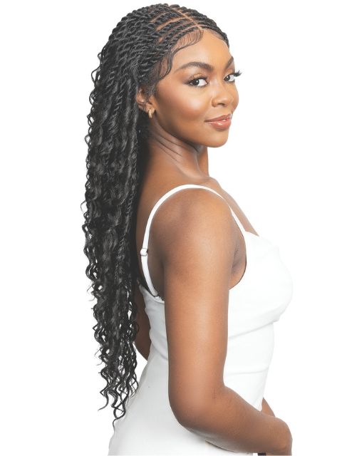 Janet Collection Melt HD 360 with 13X6 Frontal Lace Human Hair UNIMIX BOHO SENEGAL TWIST Wig 30"