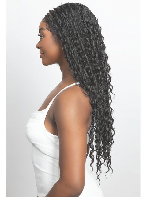 Janet Collection Melt HD 360 with 13X6 Frontal Lace Human Hair UNIMIX BOHO SENEGAL TWIST Wig 30"