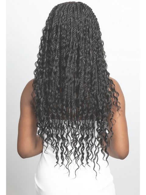 Janet Collection Melt HD 360 with 13X6 Frontal Lace Human Hair UNIMIX BOHO SENEGAL TWIST Wig 30"