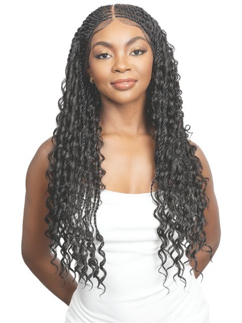 Janet Collection Melt HD 360 with 13X6 Frontal Lace Human Hair UNIMIX BOHO SENEGAL TWIST Wig 30"