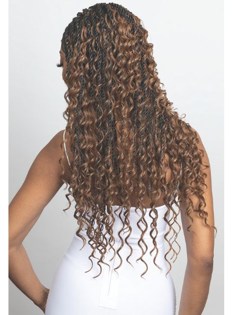 Janet Collection Melt HD 360 with 13X6 Frontal Lace Human Hair UNIMIX BOHO SENEGAL TWIST Wig 30"