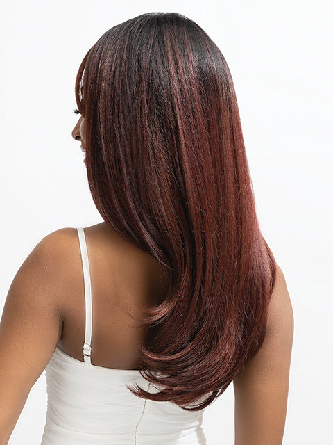 Janet Collection MELT VEIL BANG PRIME UNIMIX HD 360 with 13X6 Frontal Part Glueless BATA Lace Wig