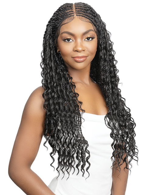 Janet Collection Melt HD 360 with 13X6 Frontal Lace Human Hair UNIMIX BOHO SENEGAL TWIST Wig 30"