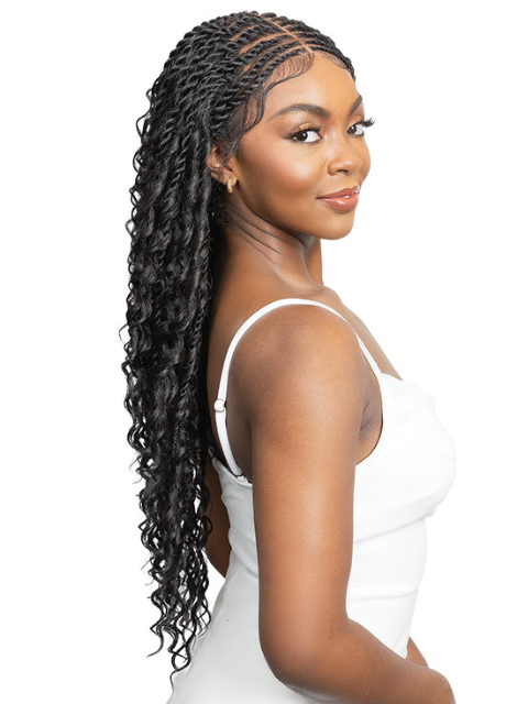 Janet Collection Melt HD 360 with 13X6 Frontal Lace Human Hair UNIMIX BOHO SENEGAL TWIST Wig 30"