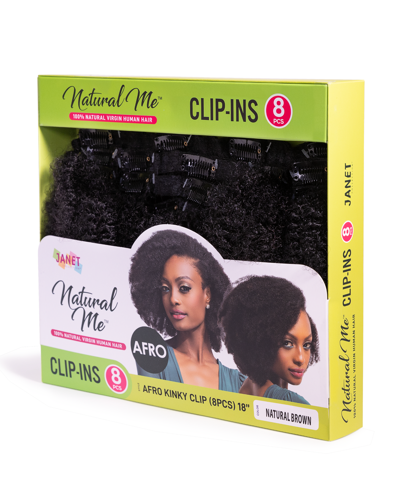 Janet Collection Natural Me 100% Human Hair Afro 4C Kinky Clip 18" (8pcs) NMAKC18