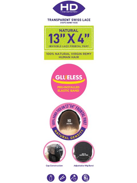 Janet Collection 100% Natural Virgin Remy Human Hair with 13X4 Frontal Part Glueless AIRY STRAIGHT" *MEGA SALE