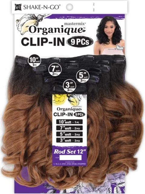 Shake N Go Organique Mastermix 9pcs Clip-In Rod Set 12"