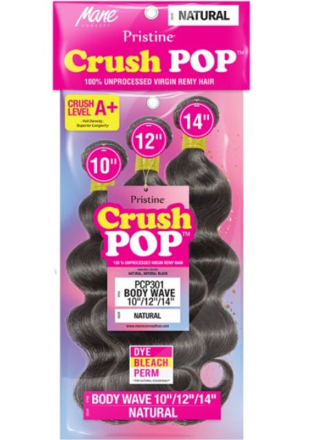 Mane Concept Pristine Cursh Pop 100% Unprocessed Virgin Human Hair 3pcs Multipack- PCP301 A+ CRUSH POP BODY WAVE"