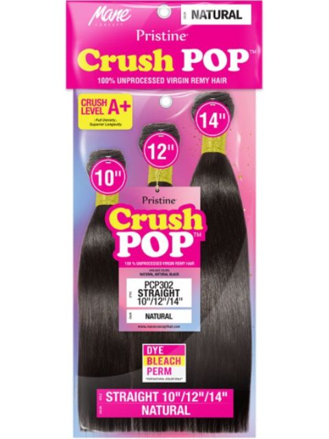 Mane Concept Pristine Cursh Pop 100% Unprocessed Virgin Human Hair 3pcs Multipack- PCP302 A+ CRUSH POP STRAIGHT"