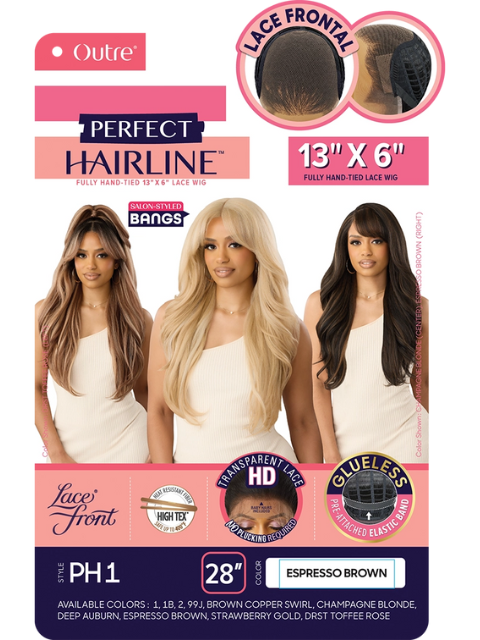 Outre Perfect Hairline Fully Hand-Tied 13X6 Glueless HD Lace Front Wig-PH 1