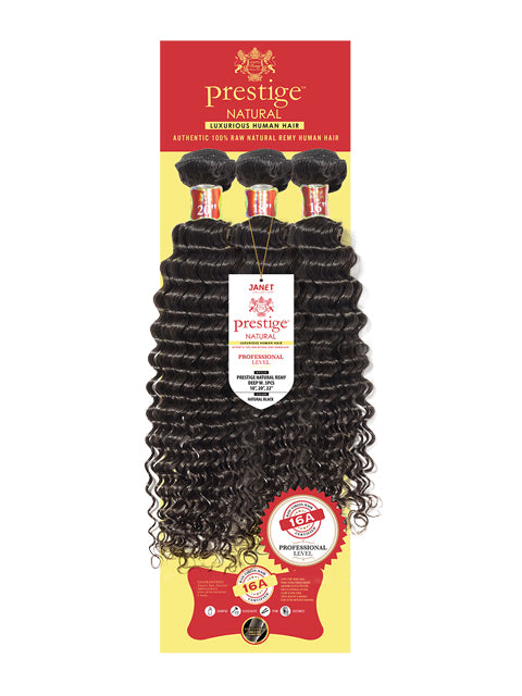 Janet Collection Raw Natural Remy Human Hair Weave 16A Prestige DEEP Weave 3Pcs