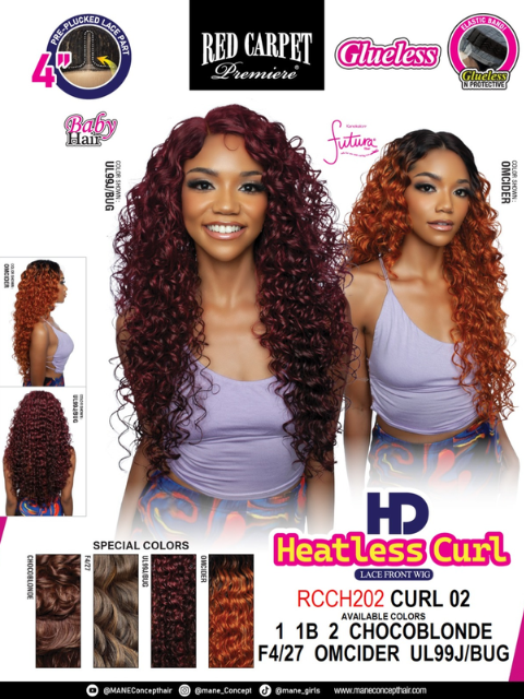 Mane Concept HD Heatless Curl Lace Front Wig - RCCH202 CURL 02