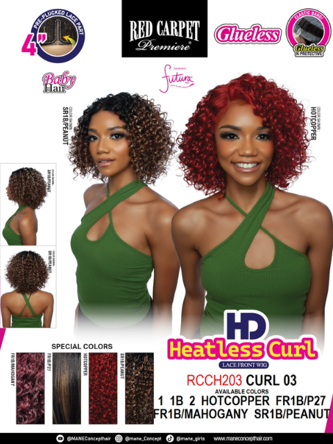 Mane Concept HD Heatless Curl Lace Front Wig - RCCH203 CURL 03