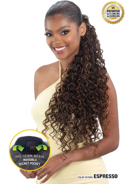 Shake N Go Organique Secret Pocket PonyPro- SPANISH CURL 26" Ponytail
