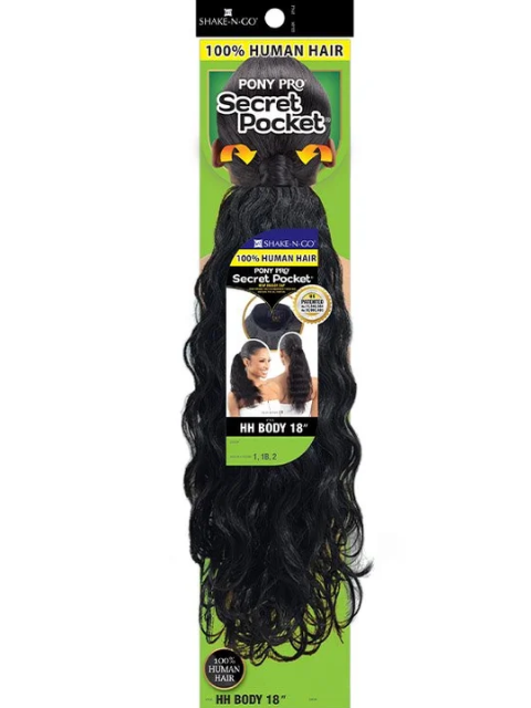 Shake N Go Organique Secret Pocket PonyPro- HH BODY 18" Ponytail