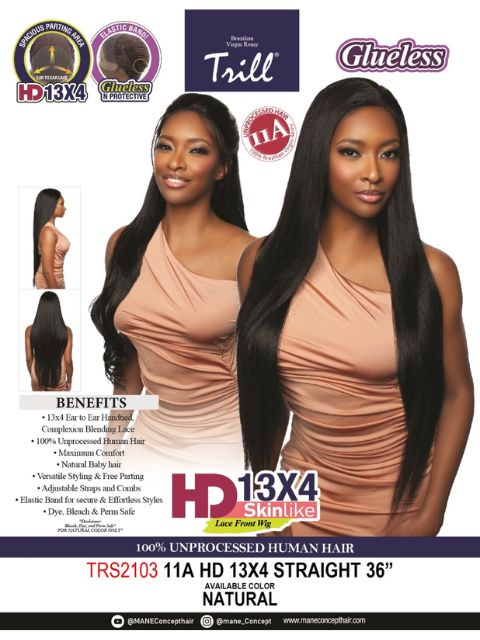 Mane Concept 100% Unprocessed Human Hair Skinlike 11A 13x4 HD Lace Front Wig - TRS2103 STRAIGHT 36"