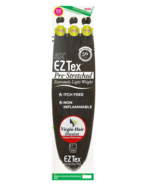 JANET COLLECTION 3X EZ TEX PRE-STRETCHED BRAID 56 Value Pack