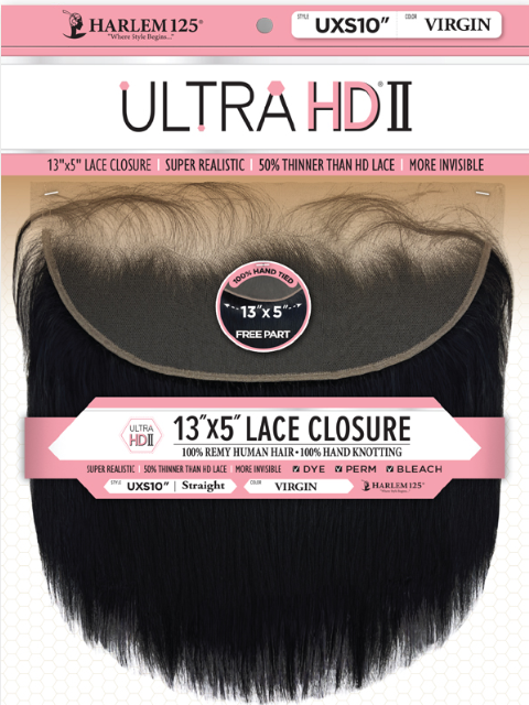 Harlem 125 100% Human Hair Ultra HD II Undetectable 13x5 Lace Closure - STRAIGHT (UXS)