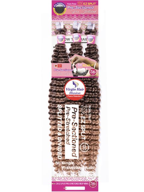 Janet Collection Nala Tress 3X EZ SPLIT Pre-Stretched DEEP Wave Braid 56" (3pcs)