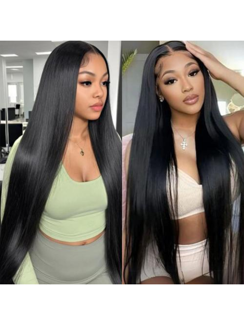 Janet Collection 100% Natural Virgin Remy Human Hair with 13X4 Frontal Part Glueless AIRY STRAIGHT" *MEGA SALE