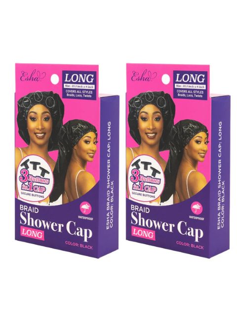 *BOGO DEAL Esha Braid Shower Cap X-LONG with Three-Buttons