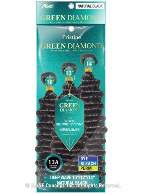 Mane Concept Pristine Green Diamond 100% Human Hair - (PGD303XXS-XXL) DEEP WAVE"