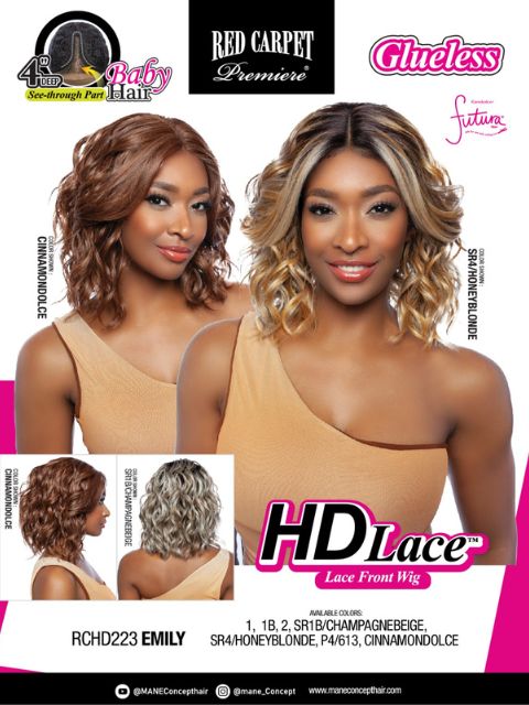 Mane Concept Red Carpet 4" Deep Part HD Lace Front Wig - RCHD223 EMILY