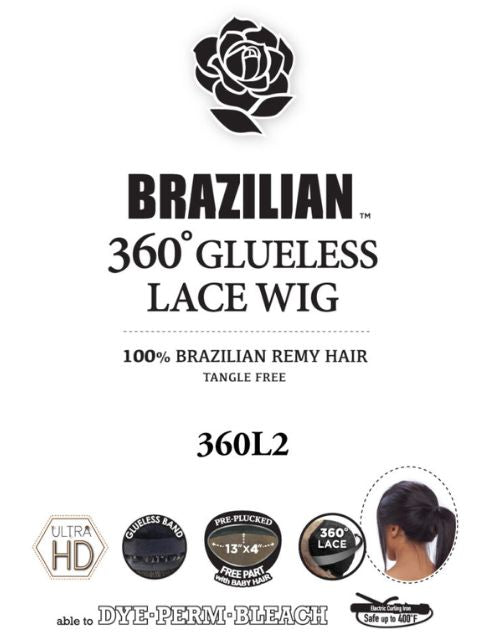 Harlem 125 100%  Brazilian Remy 360° Glueless Lace Wig 24" - 360L2