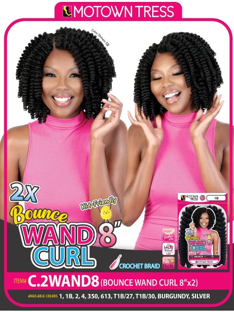 Motown Tress 2X Bounce Wand Curl Crochet Braid 8