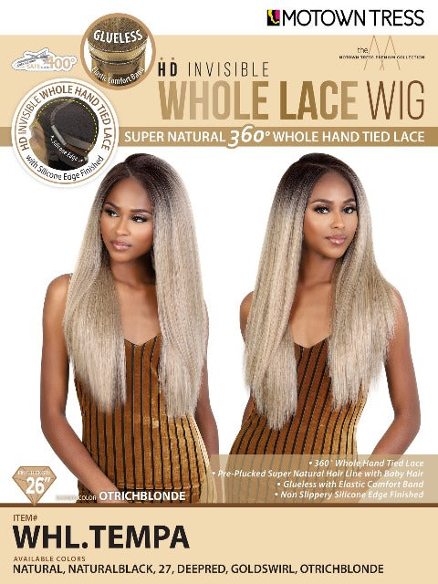 Motown Tress HD Invisible Lace Super Natural Whole Lace Wig - WHL.TEMPA