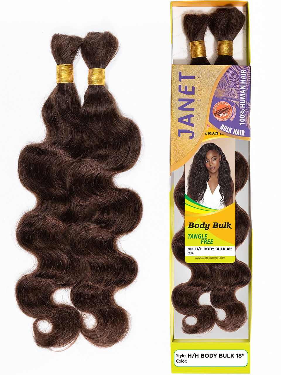 Janet Collection 100% Human Hair BODY Bulk 18"