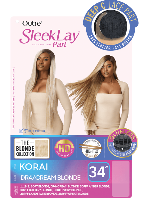 Outre SleekLay Part HD Transparent Deep C Lace Part Wig - KORAI