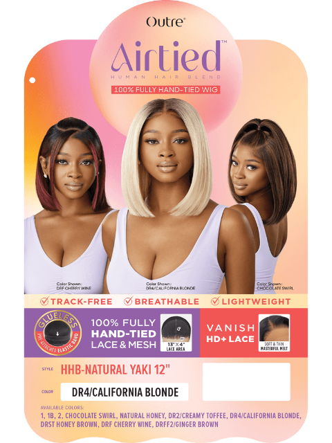 Outre  100% Human Hair Blend Airtied Wig HHB-NATURAL YAKI 12"