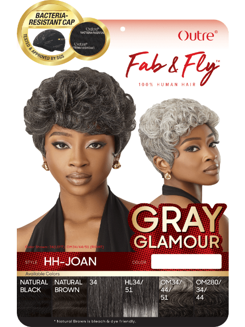 Outre Fab & Fly Gray Glamour 100% Human Hair Wig - HH-JOAN