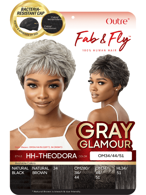 Outre  Fab & Fly Gray Glamour Human Hair Wig - THEODORA