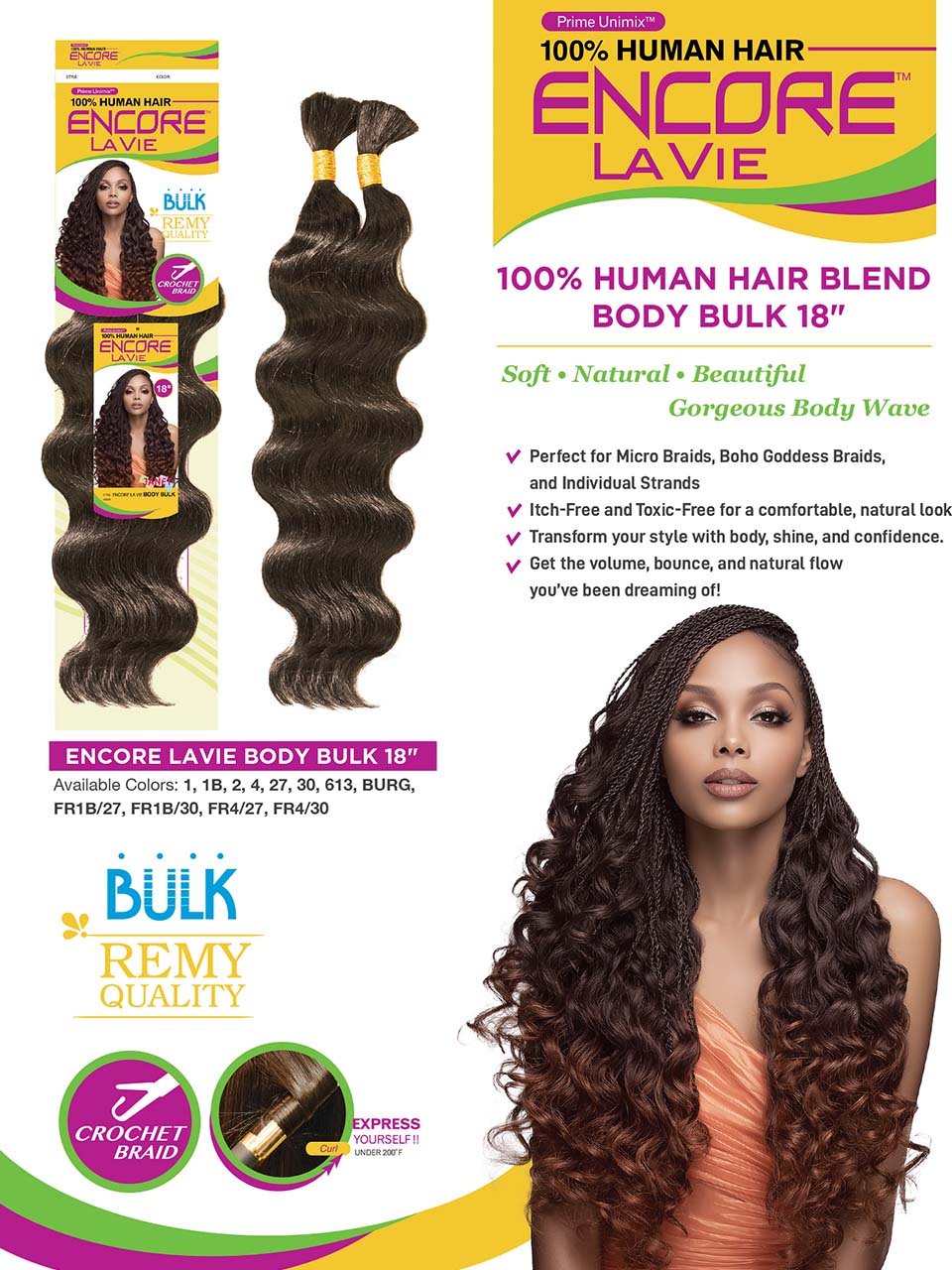 Janet Collection Encore Lavie BODY Bulk 18" (ELBB18)