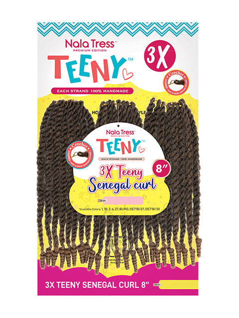 [MULTI PACK DEAL] Janet Collection Nala Tress 3X TEENY SENEGAL CURL Crochet Braid 8"- 5PCS
