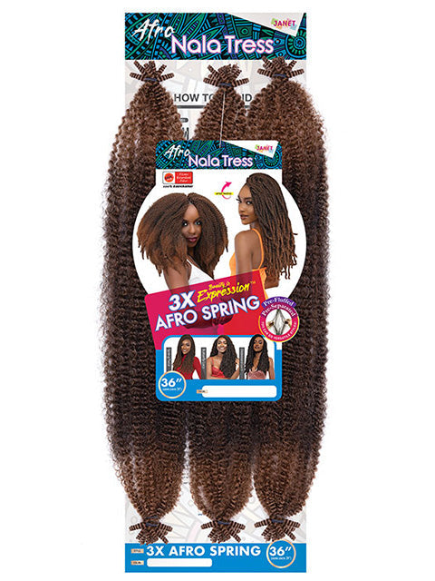 [MULTI PACK DEAL] Janet Collection Nala Tress 3X AFRO SPRING Crochet Braid 36- 5PCS