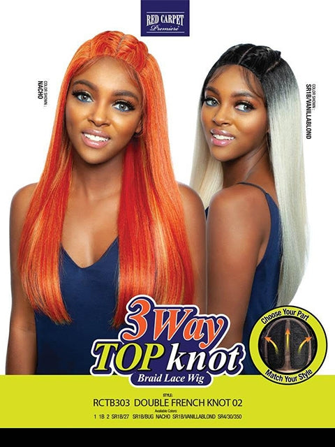 Mane Concept Red Carpet 3 Way Top Knot Braid Lace Wig - DOUBLE FRENCH KNOT 02 (RCTB303)