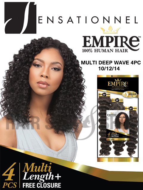 Sensationnel Empire Collection 100% Human Hair MULTI DEEP WAVE Weave 4pc 10/12/14
