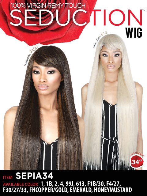 Seduction Synthetic Virgin Remy Touch Wig - SEPIA 34