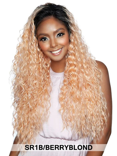 Mane Concept Human Hair Blend Brown Sugar Natural Hairline Lace Front Wig - COLCA
