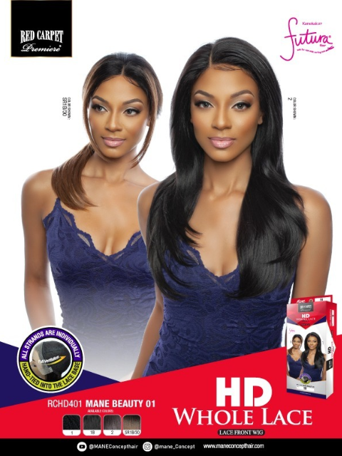 Mane Concept Red Carpet Premiere HD Whole Lace Front Wig - RCHD401 MANE BEAUTY 01