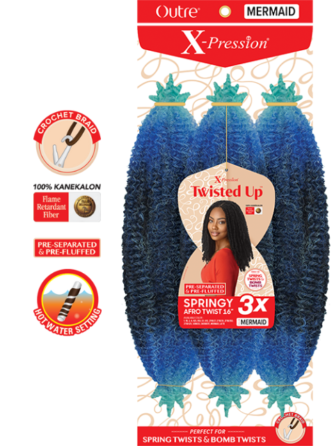 Springy Afro Twist 16 X-Pression Braiding & Crochet Hair Outre UK