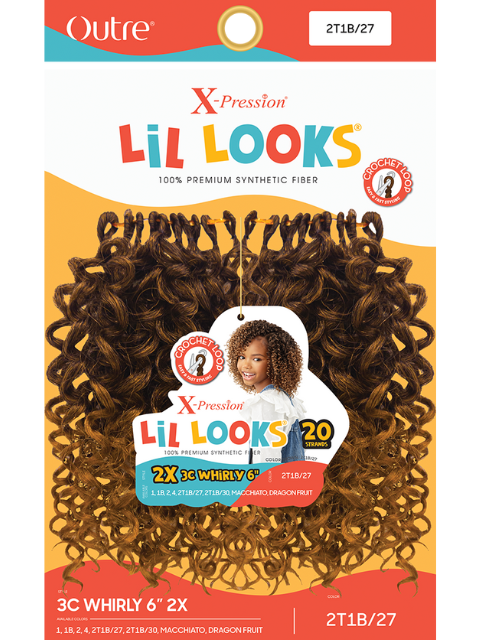 [MULTI PACKS DEAL] Outre X-Pression Lil Looks 2X 3C WHIRLY Crochet Braid 6" (10pcs)