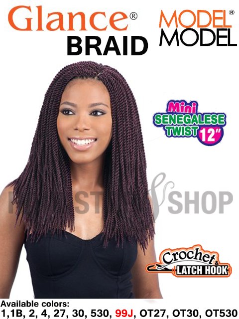 Model Model Glance MINI SENEGALESE TWIST Crochet Braid 12 GB094 (Sale)