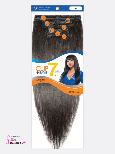 Vivica A Fox STRAIGHT CLIP WEAVE Clip On Hair 7pcs (CLIPW14-V)